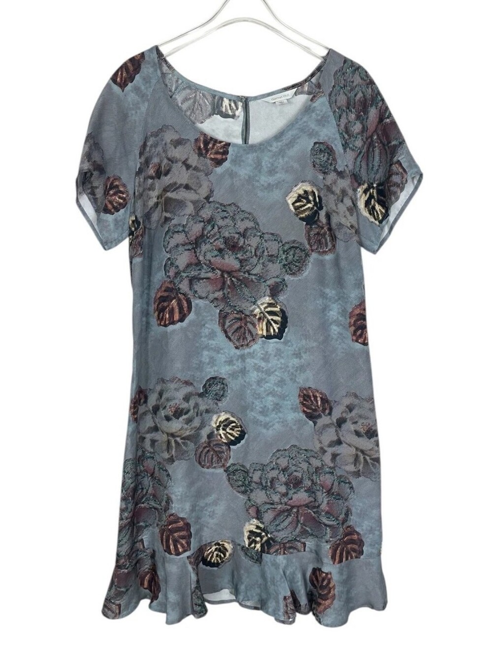 Garnet Hill Floral Short Sleeve 100% Silk Dress New Without Tags